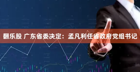 翻乐股 广东省委决定：孟凡利任省政府党组书记